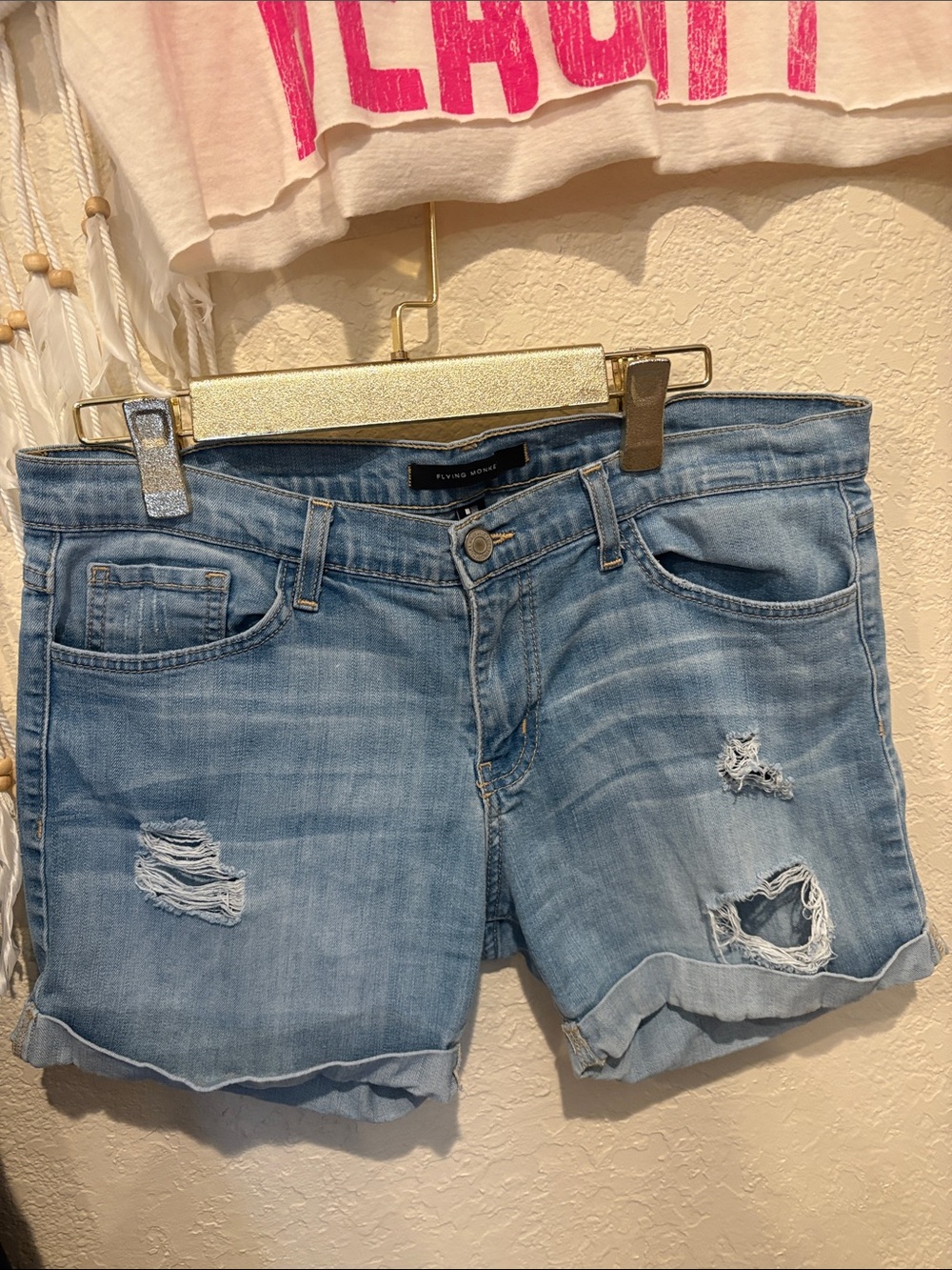 Flying Monkey Slouchy Low Rise Jean Shorts - Picture 7 of 9